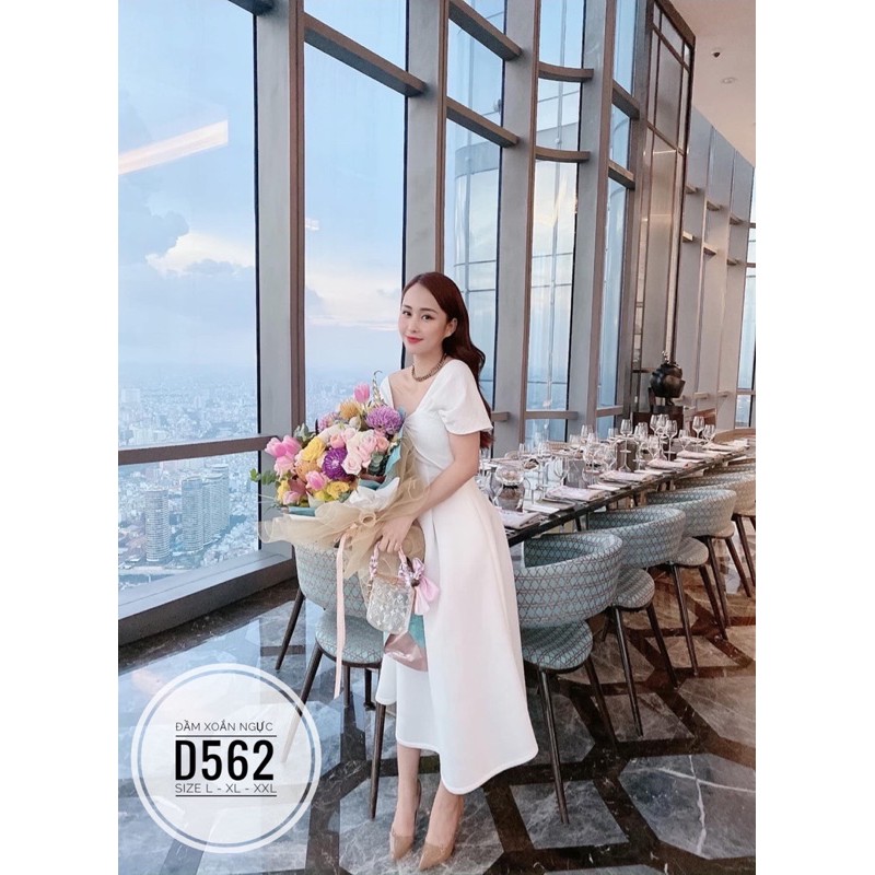 Bigsize Đầm xoắn ngực D562