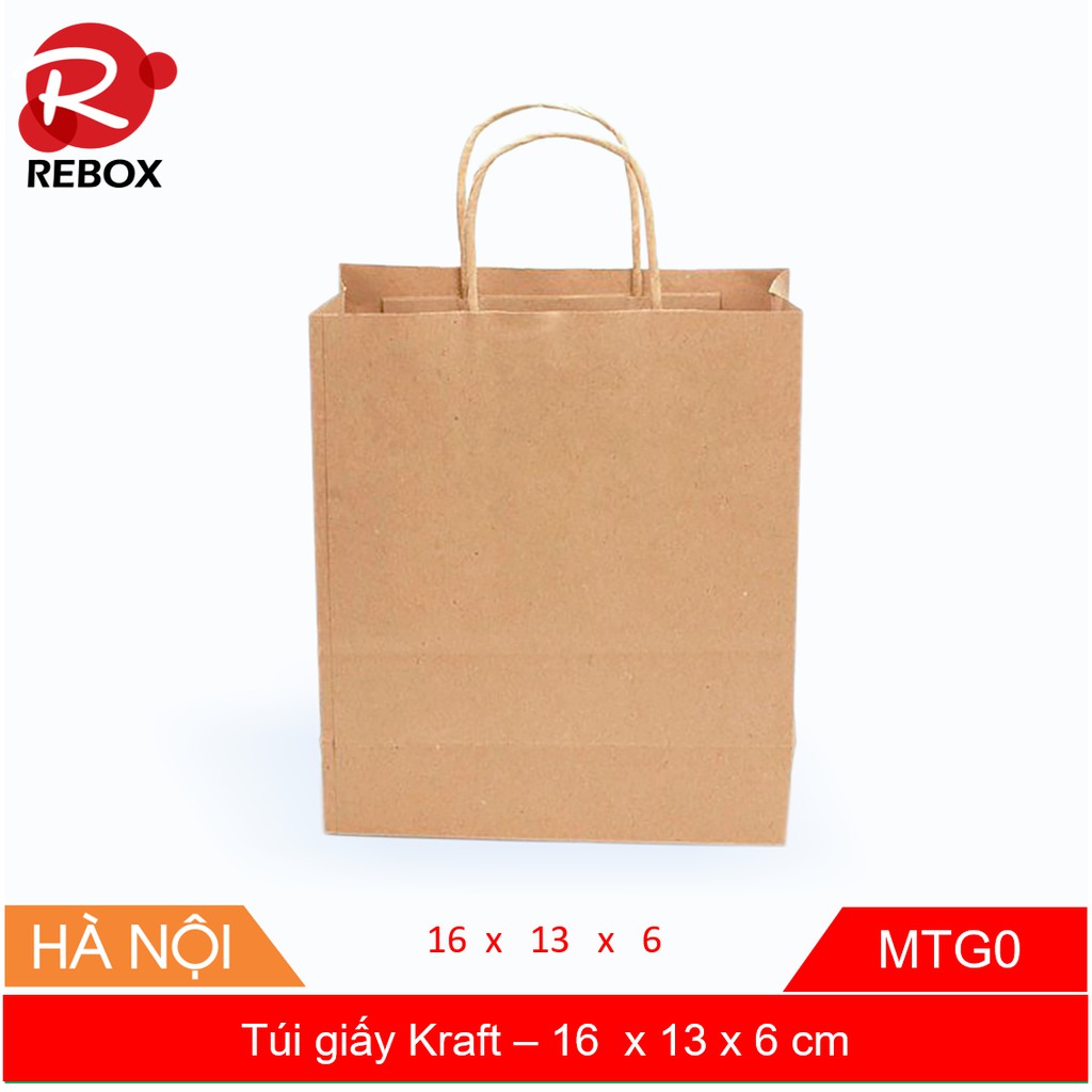 16x13x6 túi Kraft - Combo 50 túi giấy kraft có quai tiện dụng giá ưu đãi