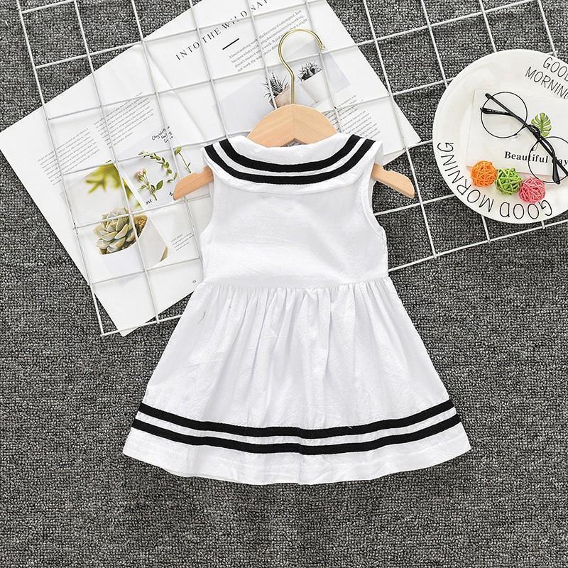 Đầm cotton sát nách in họa tiết cho bé