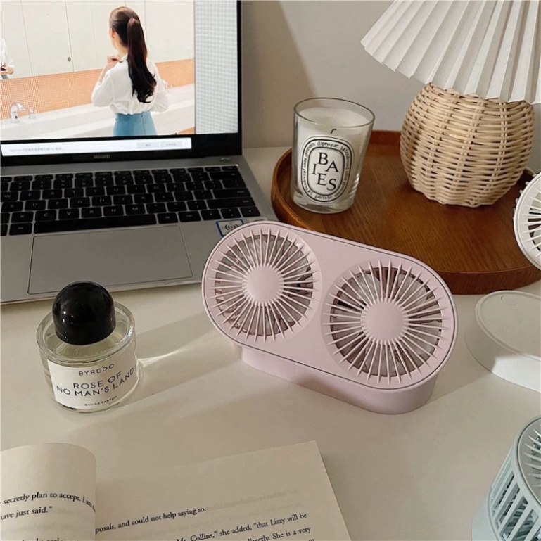 Nhỏ nhỏ xinh xinh Quạt mini đôi FY050 - Thuận tiện mang đi du lịch - Mùa hè không hề nóng