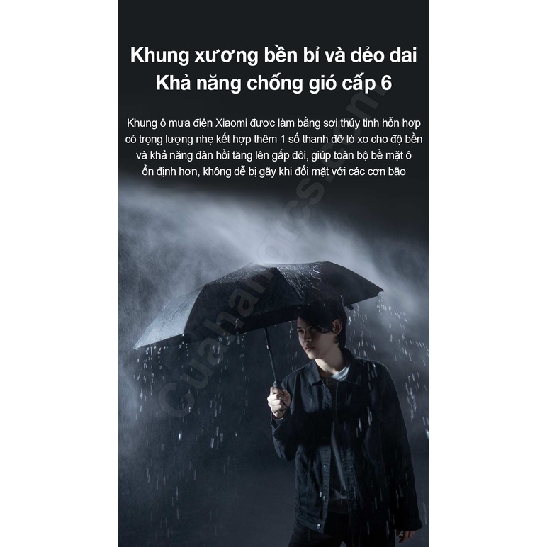 Ô mưa điện thông minh UREVO Electric Umbrella Xiaomi gấp tự động