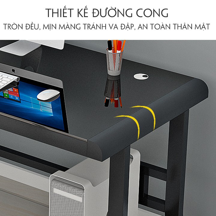 Bàn làm việc, Bàn mặt kính cường lực khung thép.KT: 80x50x76 (cm)