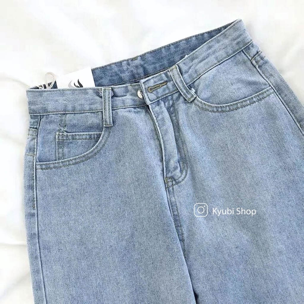 Quần jean baggy ống suông phong cách Hàn Quốc ulzzang  - Quần jean ống rộng Kyubi BJRKR