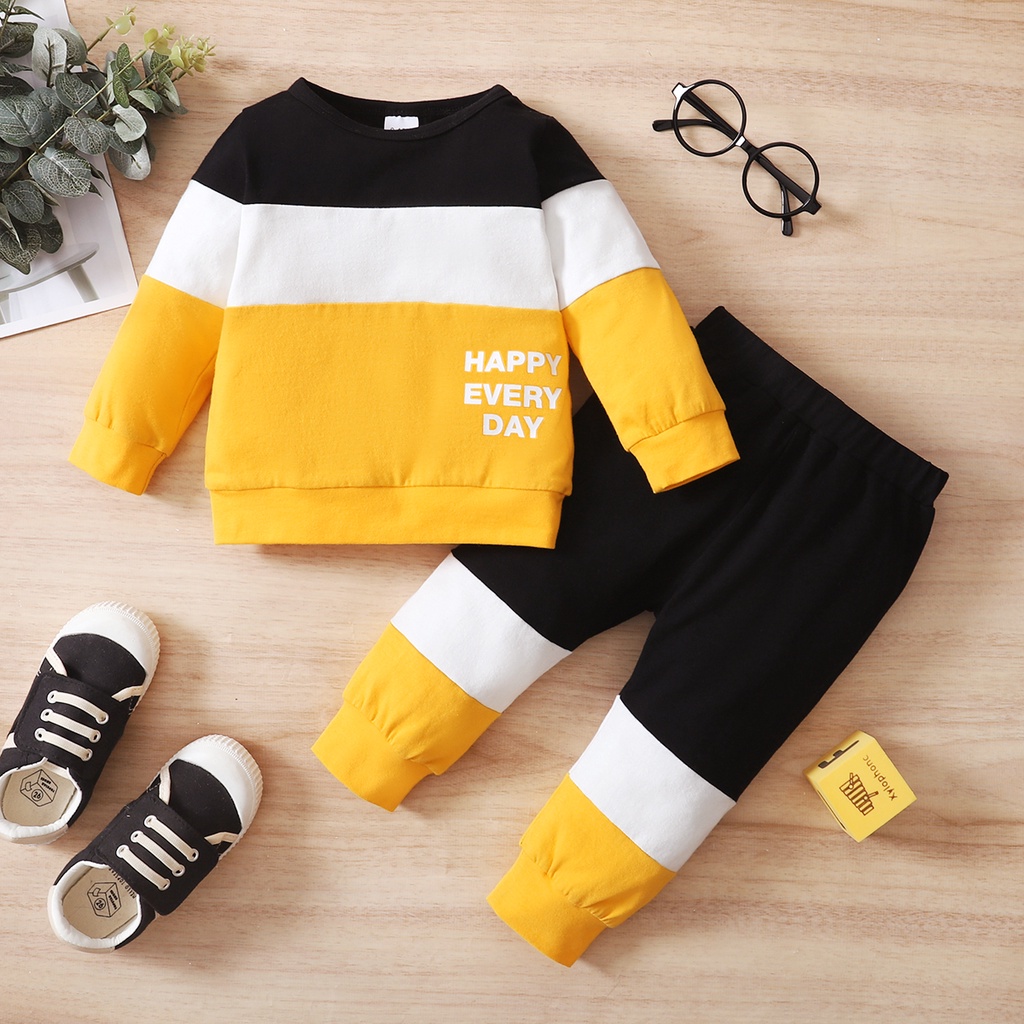 Mikrdoo Toddler Baby Boy Suit 0-2Y Baby Clothes Set Long Sleeve Top + Pant Cotton Fashion Outfit Autumn Clothing