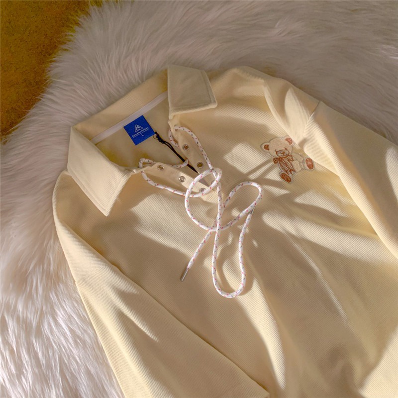 SUXI Áo Thun Thể Thao Tay Ngắn Dáng Rộng Màu Trơn In Hình Gấu Dễ Phối Đồ Thời Trang Mùa Hè Cho Nữ