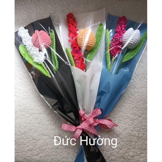 Bó Hoa len handmade làm quà tặng hoặc trang trí