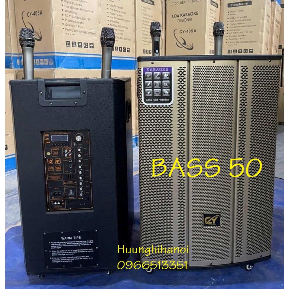 Loa kéo di động karaoke BASS 50 cm, công suất cực lớn phá làng xóm, kèm micro kim loại không dây, hát hay giá rẻ
