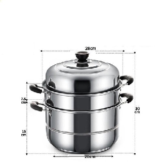 Nồi Hấp Inox 3 Tầng 28cm