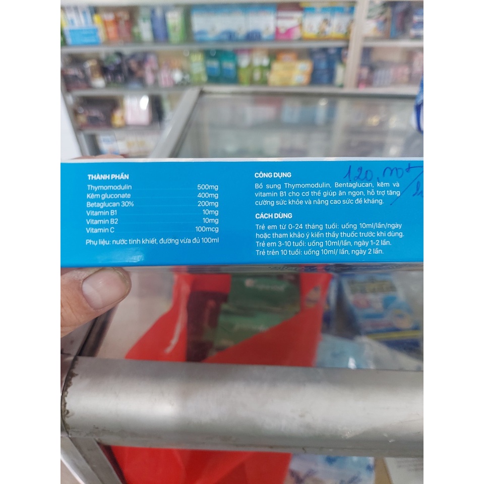 Thymomodulin hàm lượng cao Betathymokid Pasteur - hỗ trợ sức khỏe, nâng cao đề kháng, giúp ăn ngon - hộp 20 ống