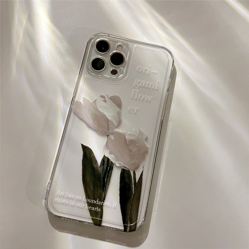 Ốp Điện Thoại Mềm Trong Suốt Họa Tiết Hoa Tulip XF1356 Cho Apple Iphone 13Promax IPhone12pro/11pro