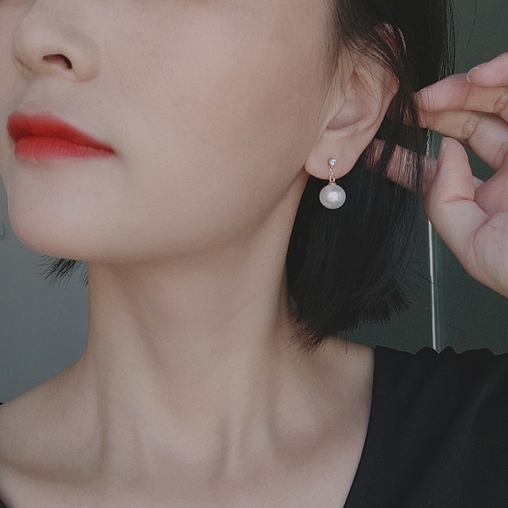 Khuyên Tai Nữ Trang Đính Ngọc Trai Tạo Hình Độc Đáo