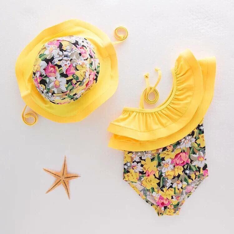 Set Bikini + nón cho bé gái