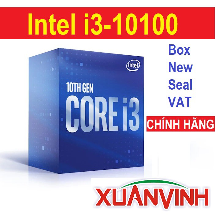 CPU Intel Core i3-10100 i3 10105F 4 Nhân 8 Luồng 3.6GHz New Box Seal Chính Hãng