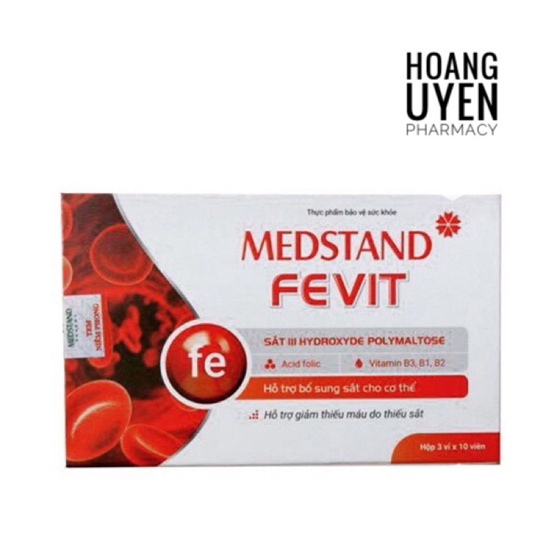 Viên uống bổ sung sắt Medstand Fevit - Hộp 30 viên