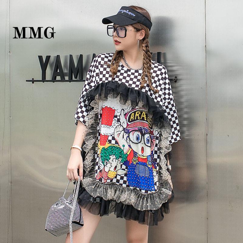 Áo Thun Dáng Rộng Đính Hạt Kim Sa Họa Tiết Hoạt Hình Phong Cách Đường Phố Thái Lan Thời Trang Cho Nữ