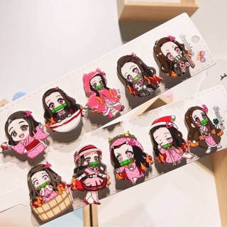 Dây buộc tóc chi nhiều màu sắc hot trend Anime Demon Slayer Kimetsu No Yaiba Cartoon Character Flower Nylon Elastic Hair Bands Women Girl Sweet Rubber Hair Tie Scrunchie Headwear Rengoku Kyoujurou Kanroji Mitsuri
