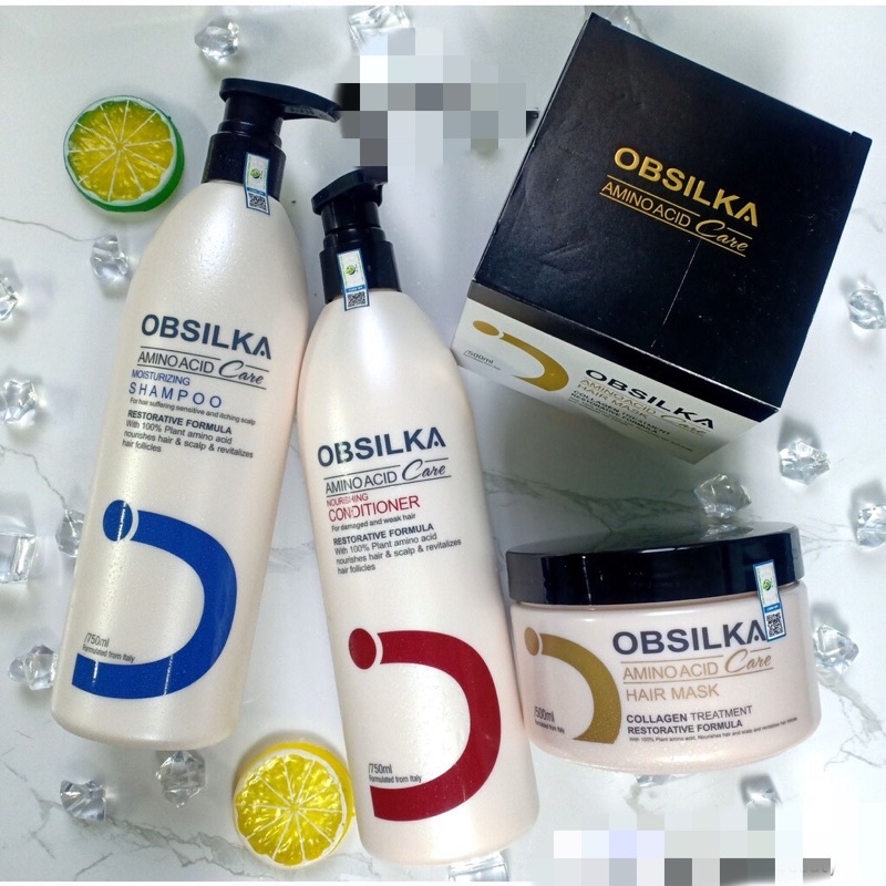 Cặp Dầu Gội_Xả OBSILKA CAO CẤP Chính Hãng 750ML