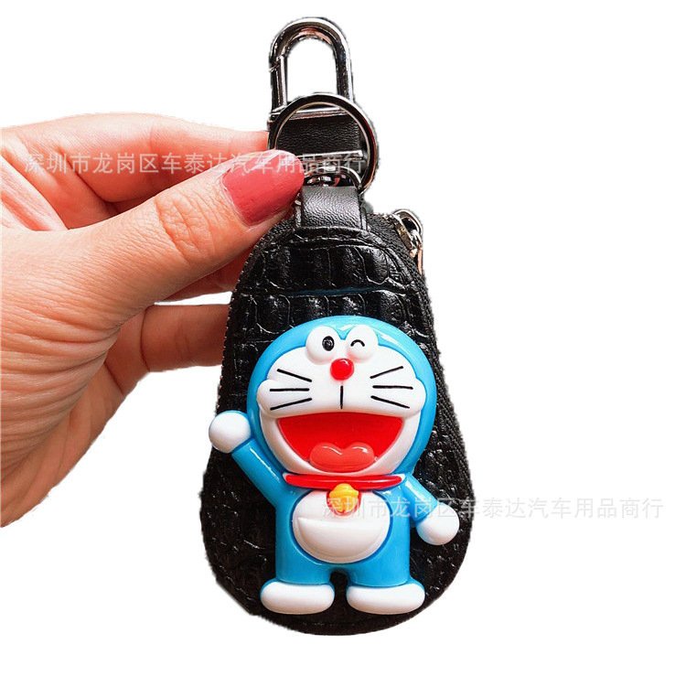 Túi đựng Chìa Khóa Xe ô tô,xe máy đoremon,kitty bằng da nhiều màu - bao khoá học sinh hàng đẹp giá rẻ