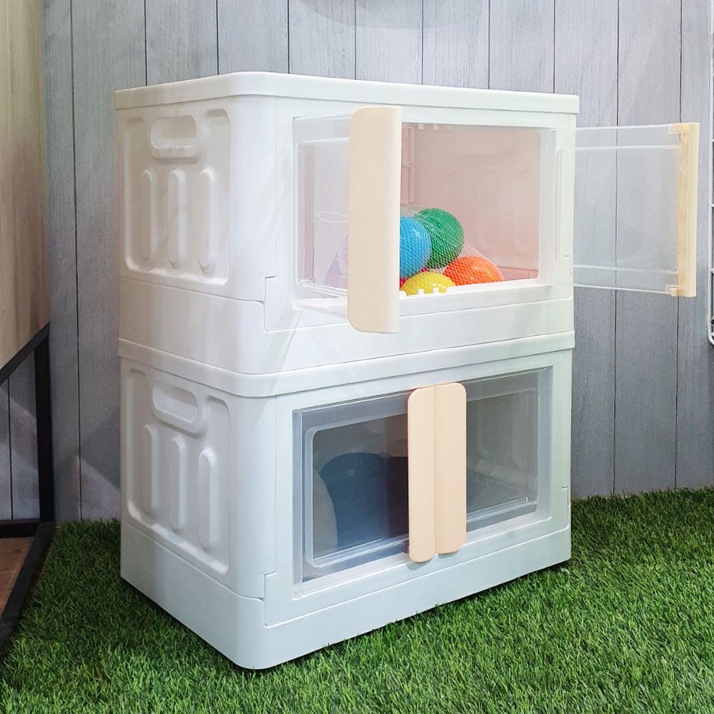 HomeBase STACKO Thùng đựng đồ bằng nhựa CHEER W50xD31xH30cm màu be