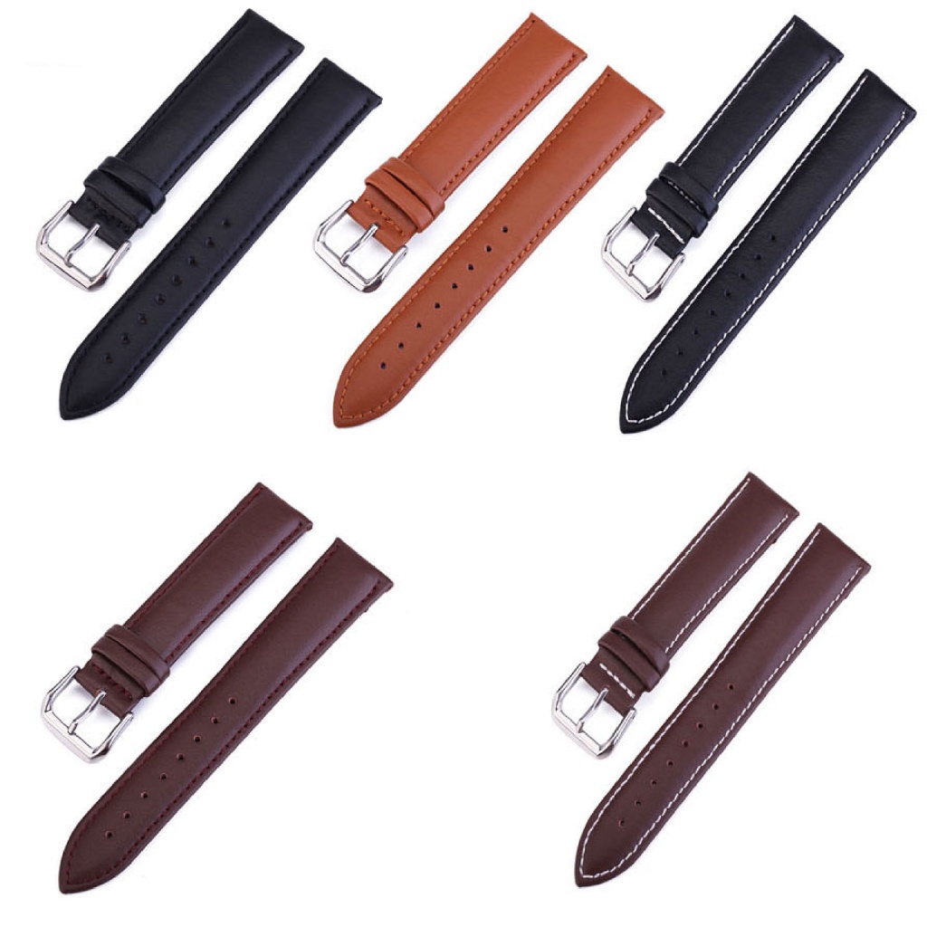 Dây đồng hồ da bò thay thế 12mm 14mm 16mm 18mm 19mm 20mm 22mm 24mm