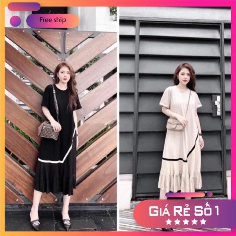 Váy bầu cao cấp siêu sangchất cotton mát mềm mịn thấm hút mồ hôi kết hợp chân confree size 43~70kg