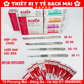 Lưỡi dao mổ số 11 kiato + cán dao mổ số 3