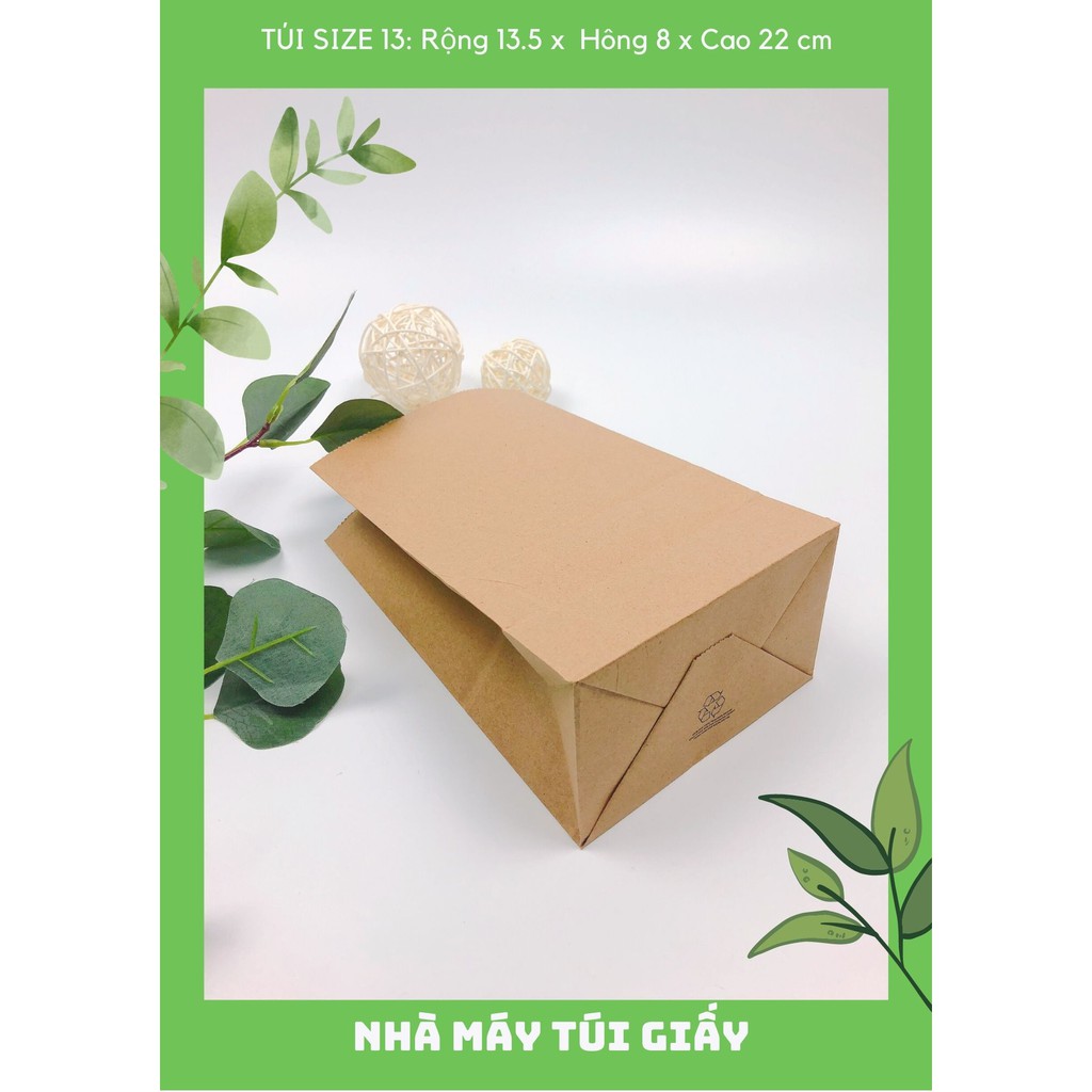 500 Chiếc Túi giấy nâu đựng quà Size 13 :13.5x8x22 cm không quai  ẢNH THẬT VÀ VIDEO