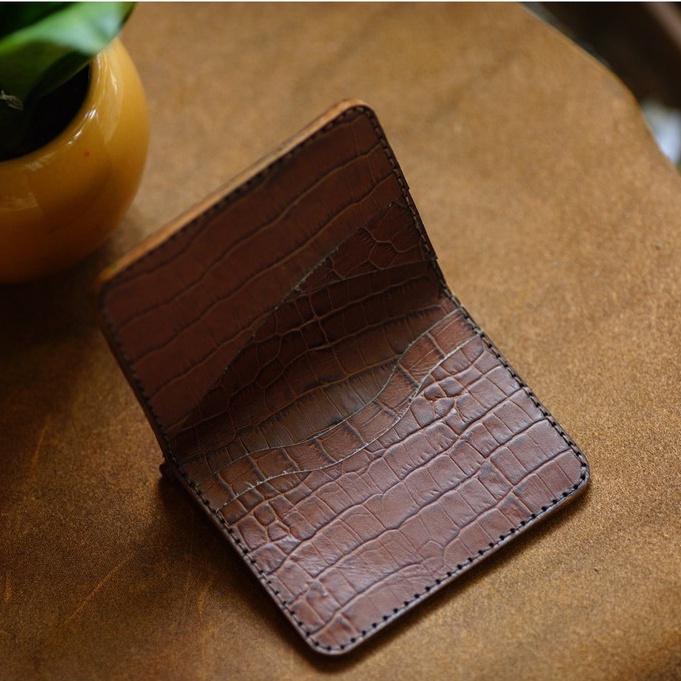 Ví nam da bò RAM Leather Italia Vegtan Khắc Trống Đồng Việt Nam Màu Socola