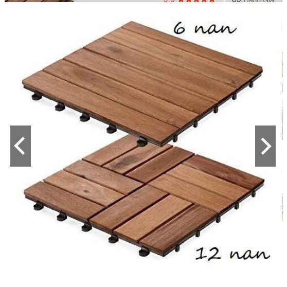 Ván sàn gỗ tự nhiên vỉ nhựa EDEN CLICK-ON tự lắp ráp ngoài trời IKEA