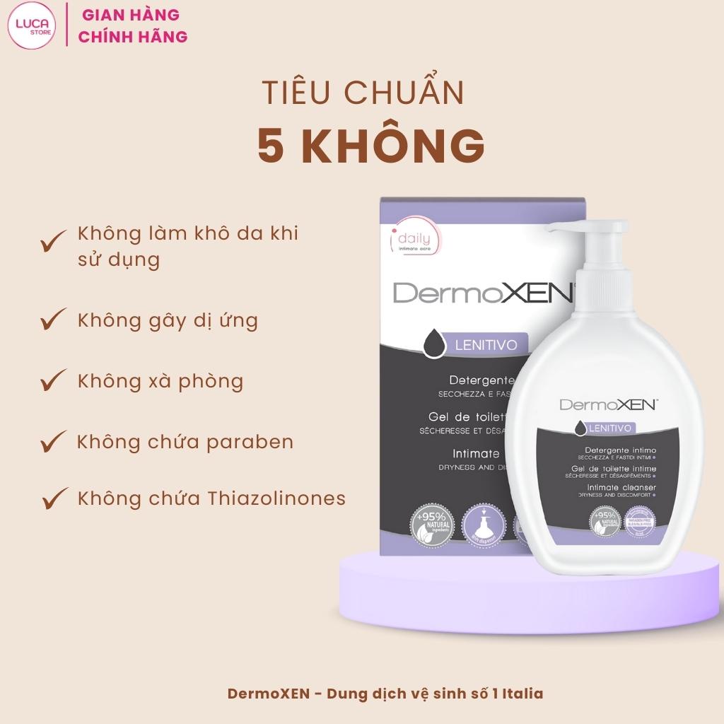 Dung dịch vệ sinh phụ nữ DermoXEN LENITIVO 200ml, nước vệ sinh phụ nữ giảm ngứa khô rát, dưỡng ẩm vùng kín - Luca Store