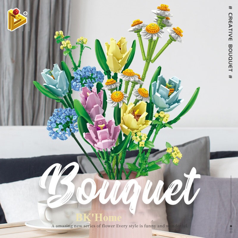 Bộ lắp ráp khối xây dựng bó hoa Tulip Panlos Brick