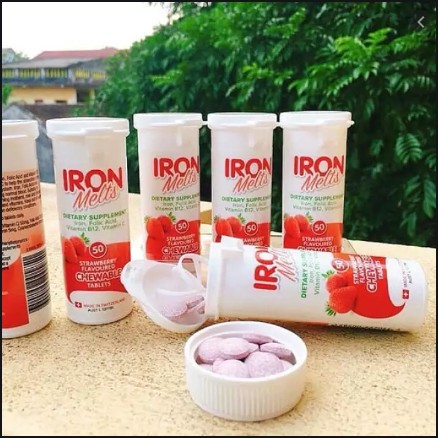 (Hàng chính hãng) Iron Melts - Sắt ngậm vị dâu Melts úc 50v