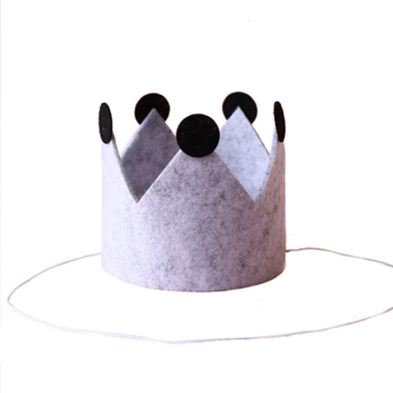 Mũ vương miện chất dạ by LemonDecor- gắn tuổi-tên bé theo yêu cầu