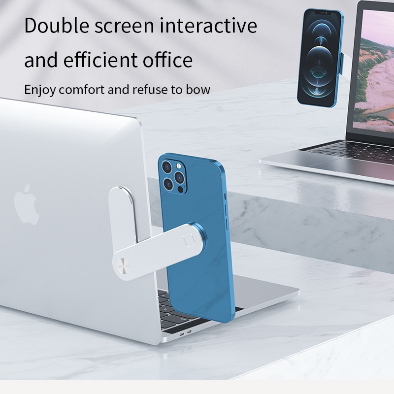 Giá Đỡ Điện Thoại Bằng Hợp Kim Nhôm Từ Tính Hai Mặt Mở Rộng Màn Hình Máy Tính Xách Tay Cho Macbook