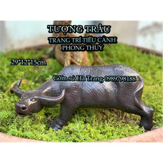 TƯỢNG TRÂU TRANG TRÍ TIỂU CẢNH TƯỢNG PHONG THUỶ DÀI 29CM và 32cm