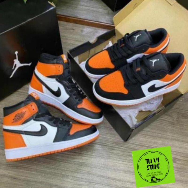 [Full box + bill]  giày thể thao JD cao cổ thấp cổ đen cam phong cách thời trang nam nữ đủ size 35-43 | BigBuy360 - bigbuy360.vn