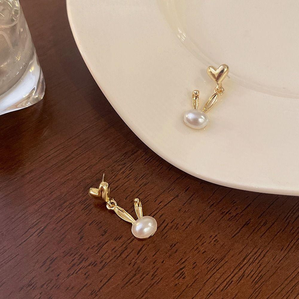 Khuyên Tai Kim Loại Hình Thỏ Dễ Thương Thời Trang Dành Cho Nữ