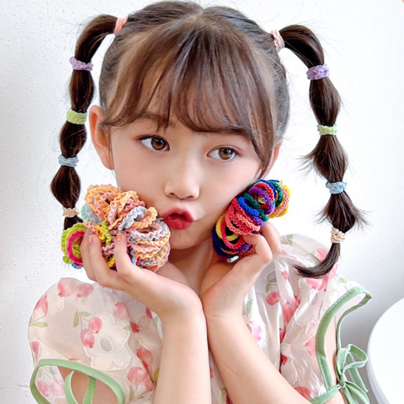 Dây Buộc Tóc Cao Su Co Giãn Màu Kẹo Ngọt Thời Trang Cho Bé Gái