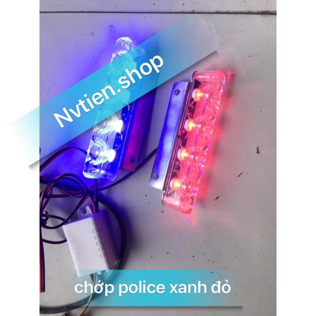 Đèn chớp police nháy xanh đỏ gắn xe máy,xe điện.có video (giá 1 đôi)