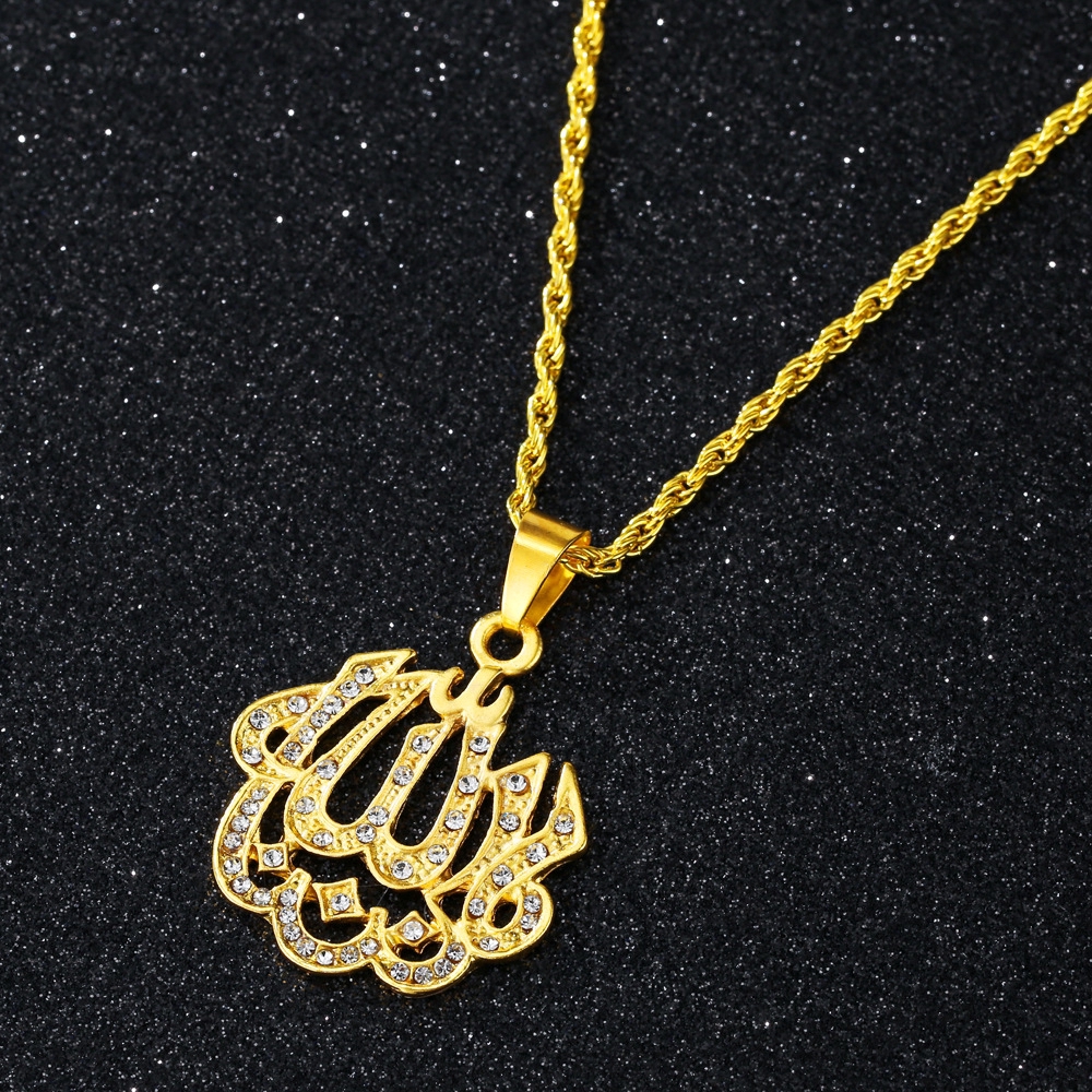 Dây chuyền mặt chữ Ả Rập mạ vàng chống gỉ thời trang cho nữ