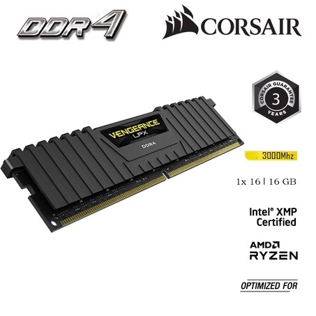 RAM PC CORSAIR VENGEANCE LPX 16GB DDR4 1x16G 3000MHz CMK16GX4M2D3000C16