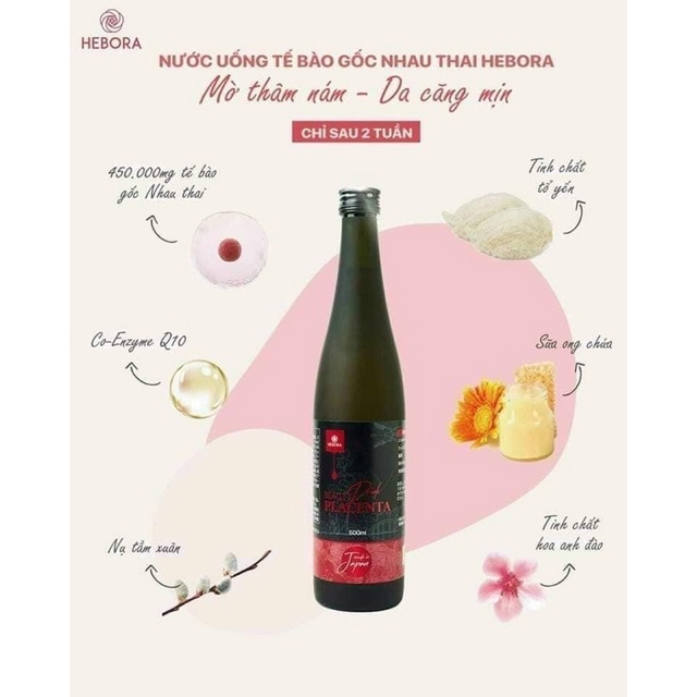 Collagen Hebora Placenta Nhật Bản  Nước Uống Tế Bào Gốc Nhau Thai Heo 450.000mg