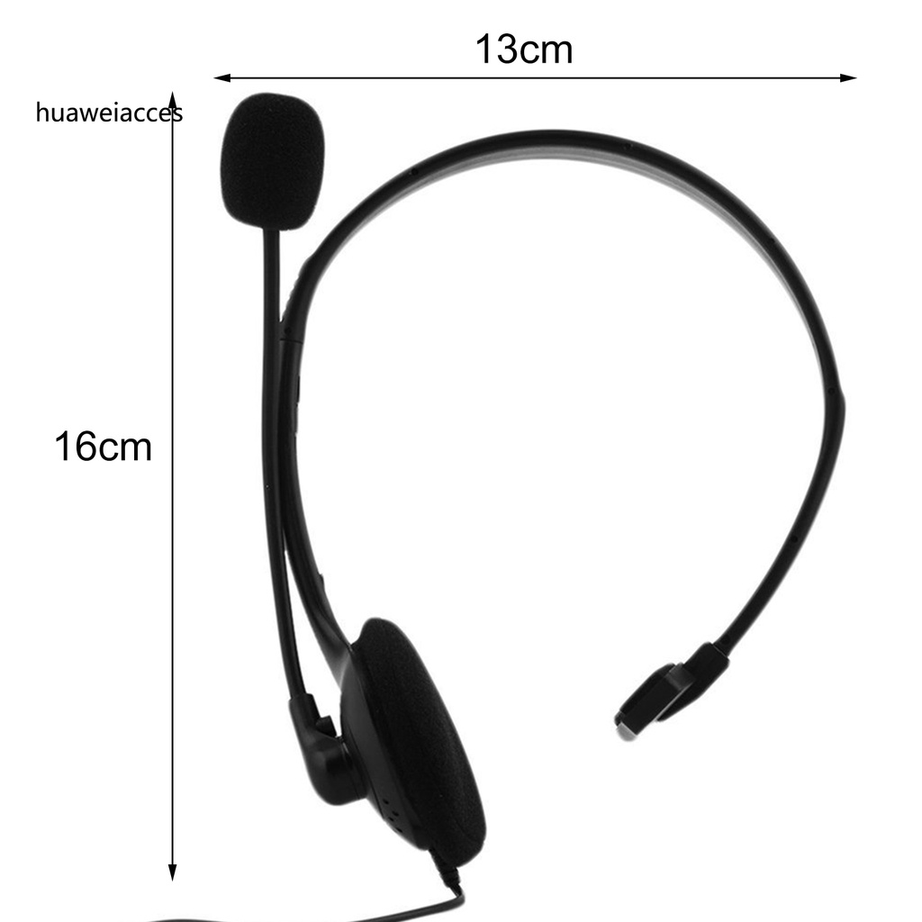 HUA-3.5mm Single Ear Headset Wired Gaming Headphone with Cantilever Microphone for PS4