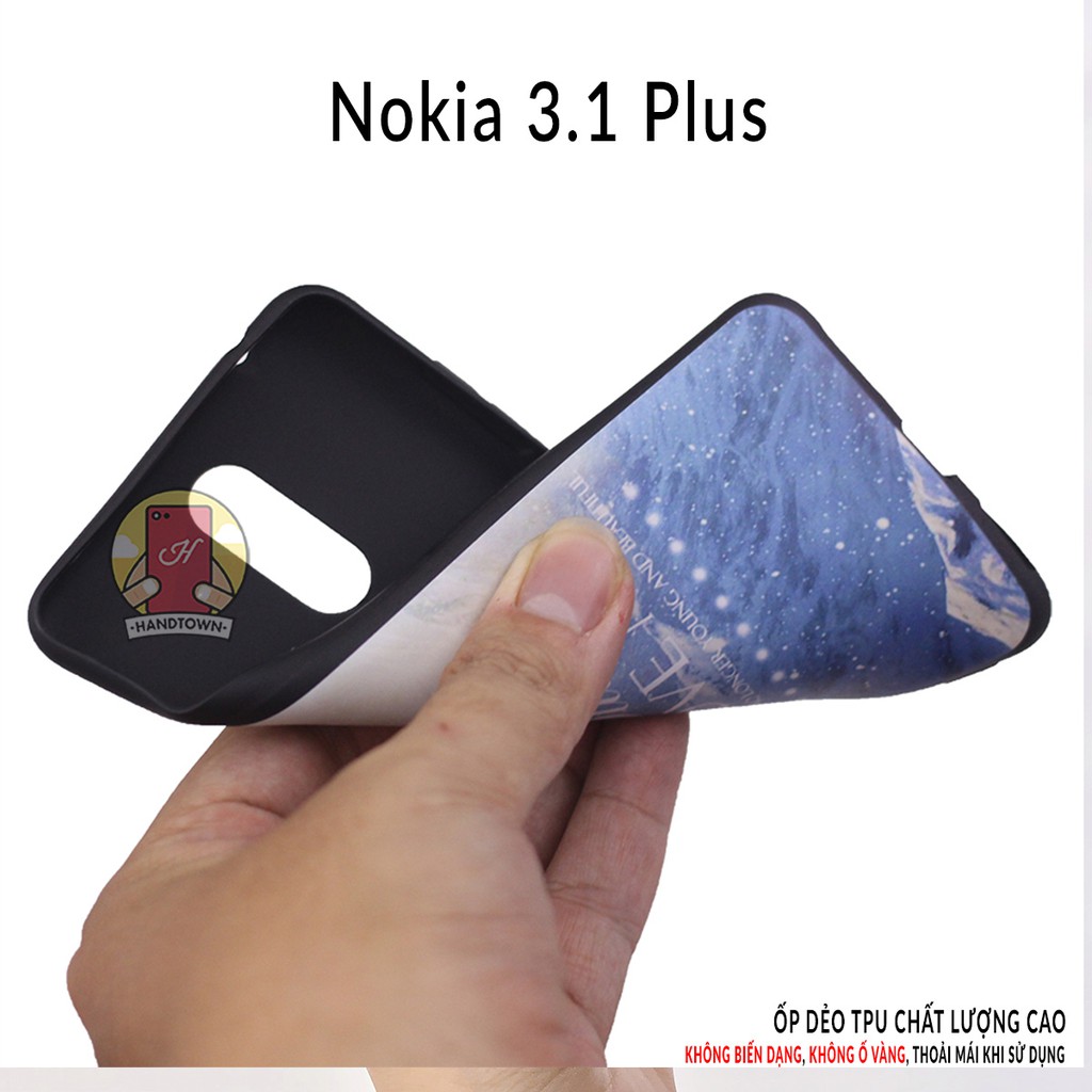 Ốp lưng Nokia 3.1 Plus dẻo đen in hình Phần A