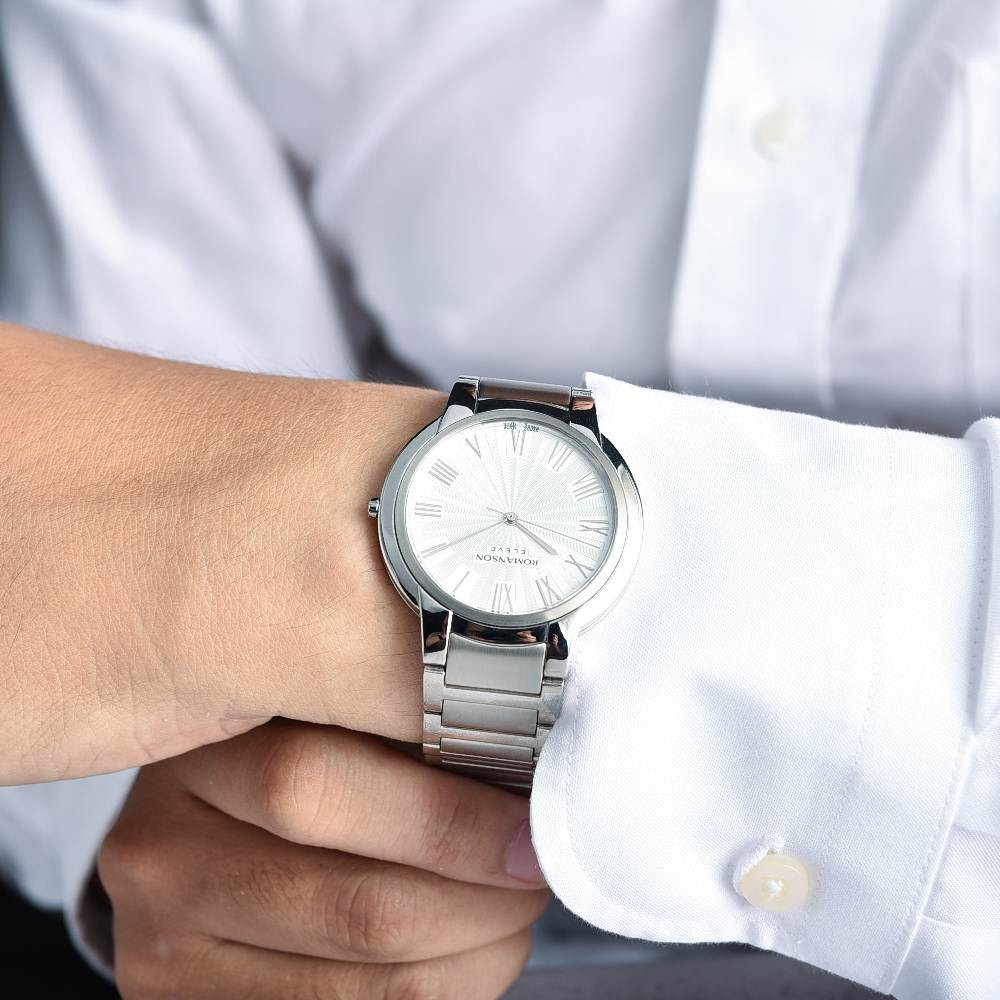 Đồng hồ Romanson Classic Men Watch EM2624MWWH nam mặt mỏng kính Sapphire chống xước dây thép cao cấp chính hãng