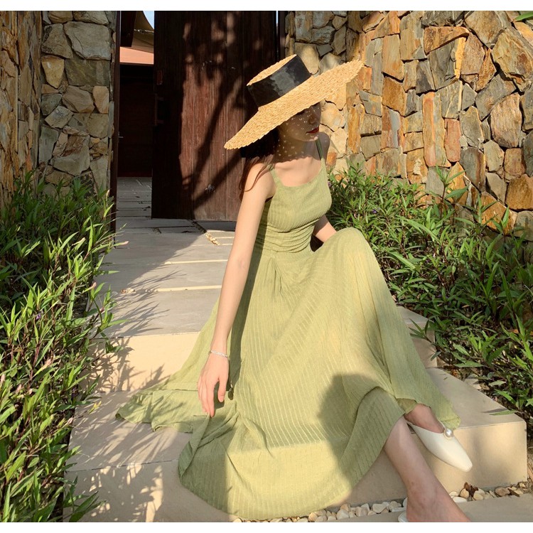 VÁY MAXI VOAN XANH BUỘC LƯNG