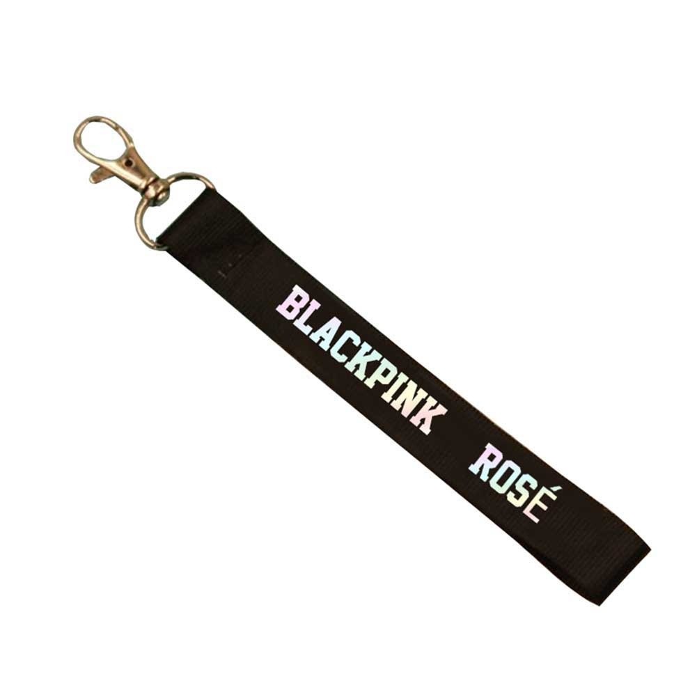 Dây đeo móc khóa in chữ laser nhóm nhạc KPOP Blackpink Lisa/Jisoo/Jennie