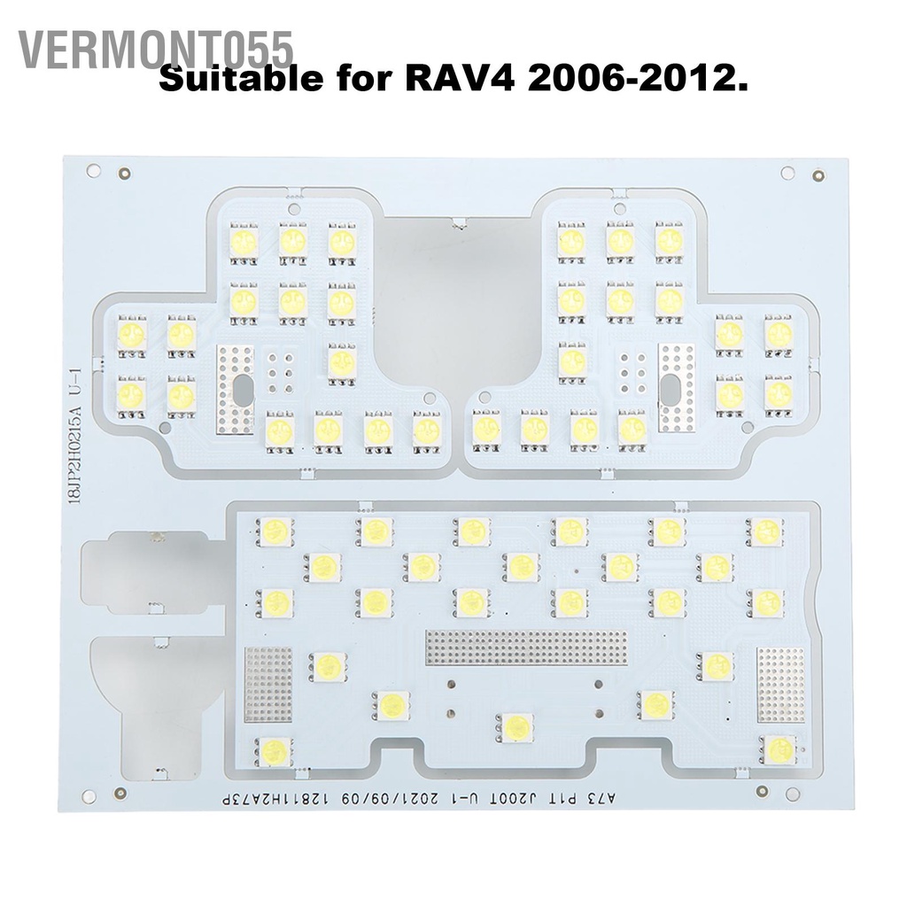 Vermont055 Đèn đọc sách nội thất ô tô 48SMD 12V 50000H Bảng điều khiển đèn trần LED màu trắng 5050 Phụ kiện cho RAV4 2006‑2012