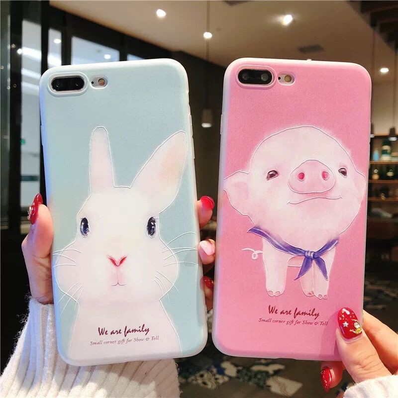 Ốp iphone-Heo và Thỏ dễ thương VM073-6/6s-6p/6sp-7/8-7p/8p-x/xs-xs max-11-11proma | BigBuy360 - bigbuy360.vn
