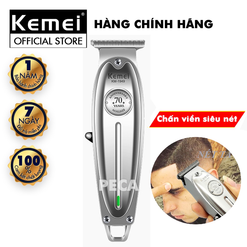 Tông đơ chấn viền KEMEI 1949 không dây chuyên nghiệp, có thể khắc tatoo cạo trắng, cạo đầu siêu nhẹ siêu sát